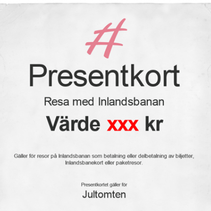Presentkort på resa på Inlandsbanan