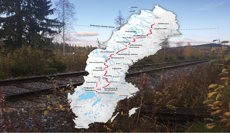 karta här går Inlandsbanan